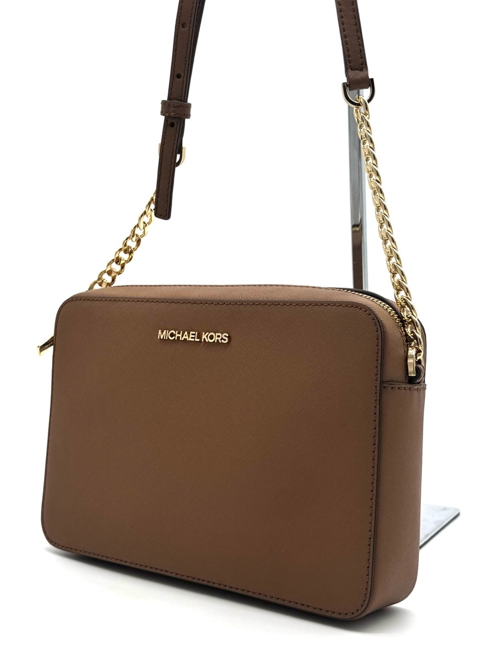 Michael Kors Large Jet Set Travel Logo Crossbody Bag - Luggage Brown
